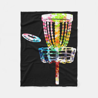 Couverture Polaire Joueur de Disc Golf rétro Frisbee Sket Cart