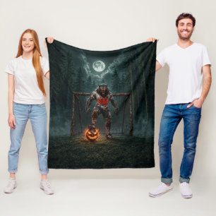 Couverture Polaire Joueur de football Loup-Garou Art Horreur Hallowee