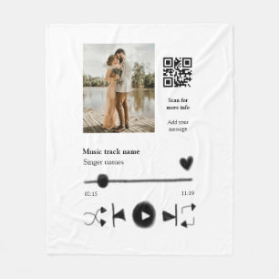 Couverture Polaire Joueur de musique couple personnalisé amour q r co