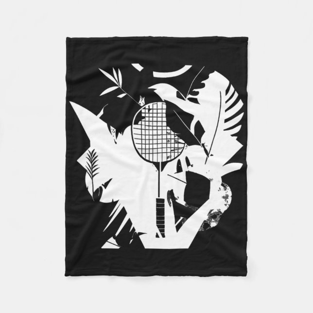 Couverture Polaire Joueur de navette rétro Badminton Racket (Devant)