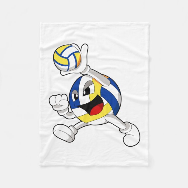 Couverture Polaire Joueur de volley-ball avec volley-ball (Devant)