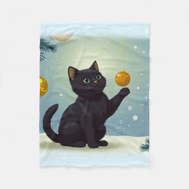 Couverture Polaire Joueur Noël Kitten (Devant)