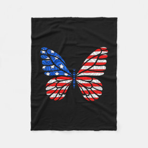 Couverture Polaire Jour 4 Juillet Drapeau américain Papillon américai