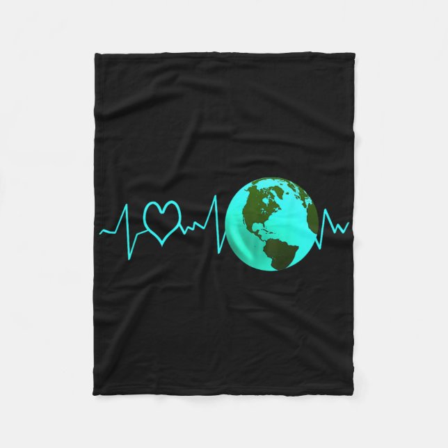 Couverture Polaire Jour des terres Heartbeat Recycling Climate Change (Devant)