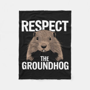 Couverture Polaire Journée drôle de la marmotte Respectez l'animal du