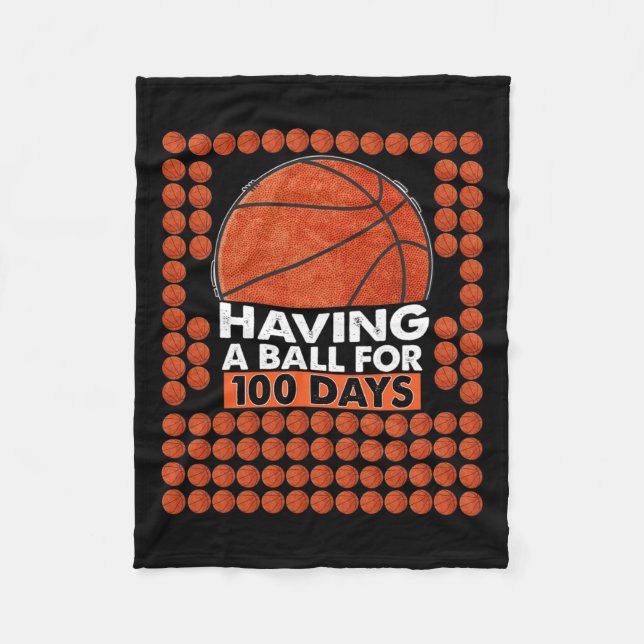 Couverture Polaire Jours De Basketball Scolaire 100E Jour Ballons Pou (Devant)