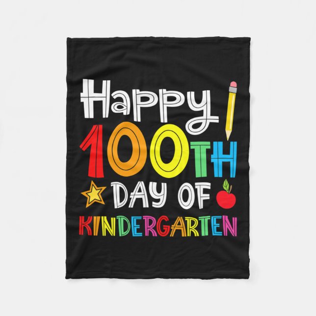 Couverture Polaire Jours De Maternelle - Joyeux 100E Jour De L'École  (Devant)