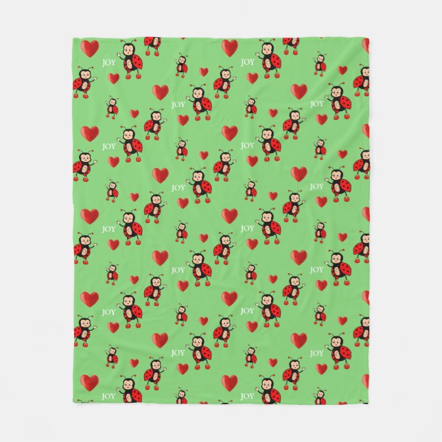 Couverture Polaire Joy Texte sur le vert pâle (Devant)