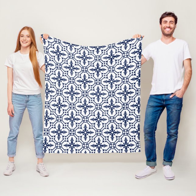 Couverture Polaire Joyau décoratif en carrelage marocain géométrique  (En situation)