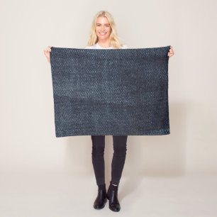 Couverture Polaire Joyaux bleu texture tissu Denim Vintage