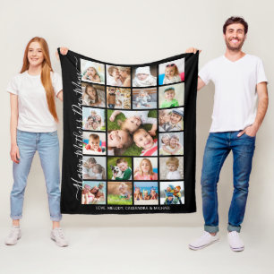 Couverture Polaire Joyeuse Fête des mères 21 Photo Collage Script Kee