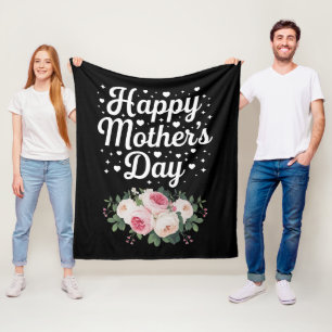 Couverture Polaire Joyeuse fête des Mères Maman fleur mignonne Grand-