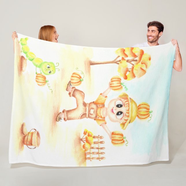 Couverture Polaire Joyeuse moisson petit gingembre garçon (En situation)