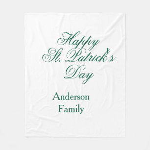 Couverture Polaire Joyeuse Saint-Patrick famille nom vert minimal
