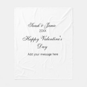 Couverture Polaire Joyeuse Saint-Valentin nom date message simple ele