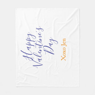 Couverture Polaire Joyeuse Saint-Valentin rose violet xoxo amour nom 