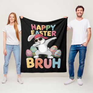 Couverture Polaire Joyeuses Pâques Bruh Frère Lapin Rigolo qui Dab