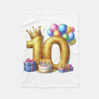 Couverture Polaire Joyeux 10e Anniversaire