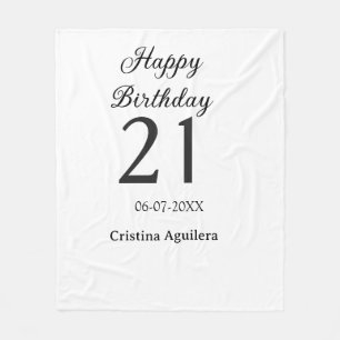 Couverture Polaire Joyeux 21e anniversaire lettre gras nom simple min