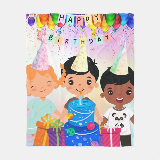 Couverture Polaire Joyeux anniversaire (Devant)