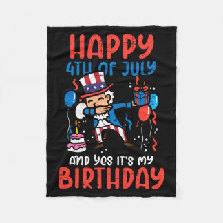 Couverture Polaire Joyeux anniversaire 4 juillet Oncle Sam Dab Patrio