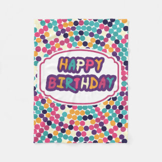Couverture Polaire Joyeux anniversaire avec texte personnalisé Cercle