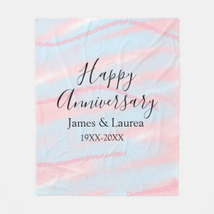 Couverture Polaire Joyeux anniversaire de mariage nom date année past