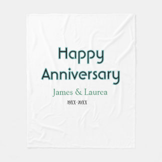 Couverture Polaire Joyeux anniversaire de mariage nom date année simp