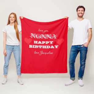 Couverture Polaire Joyeux anniversaire grand-mère NONNA Nom Cosy