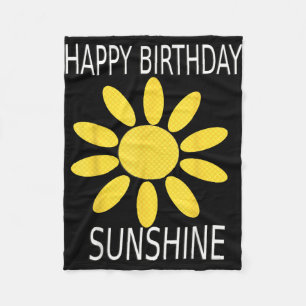 Couverture Polaire Joyeux anniversaire jaune soleil fleur sauvage vin