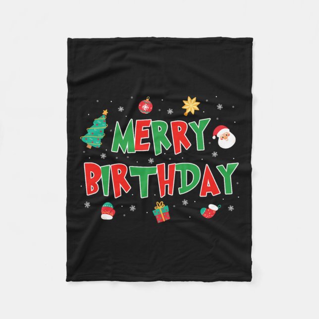 Couverture Polaire Joyeux anniversaire Joyeux Noël Joyeux anniversair (Devant)