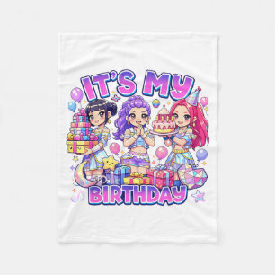Couverture Polaire Joyeux Anniversaire Mignon Chibi K-p Anniversaire