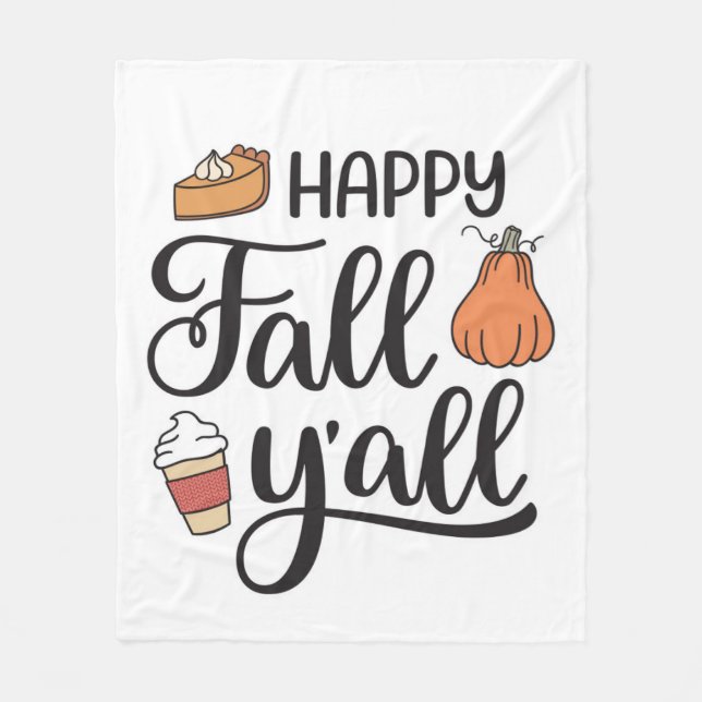 Couverture Polaire Joyeux automne Y'all (Devant)