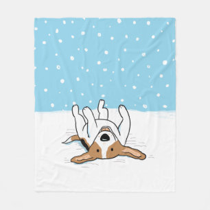 Couverture Polaire Joyeux Beagle de neige Amoureux des chiens vacance