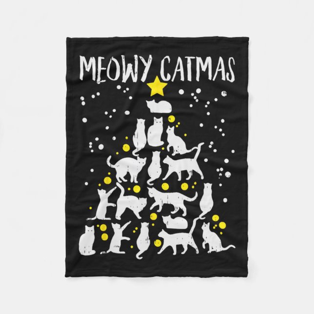 Couverture Polaire Joyeux Catmas Meow Noël Arbre Catmas Chat Christ (Devant)