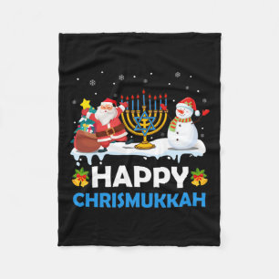Couverture Polaire Joyeux Chrismukkah Hanoukka Fun Joyeux Juif de Noë