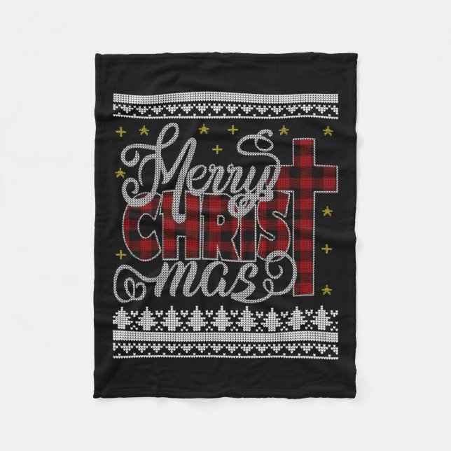 Couverture Polaire Joyeux Christ Mas Jésus Christian Pajamas Ugly Chr (Devant)