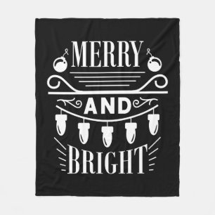 Couverture Polaire Joyeux et brillant ampoule lumière Noël de Noël