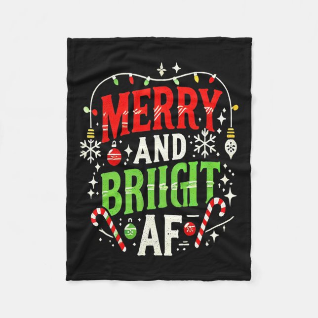 Couverture Polaire Joyeux Et Lumineux Af - Funky Christmas Holiday De (Devant)