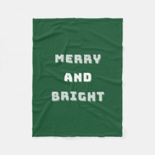 Couverture Polaire Joyeux et lumineux, Art de Noël vert, Vacances