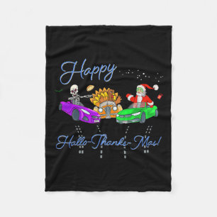 Couverture Polaire Joyeux Hallothanksmas Crashant Noël Fun Holiday