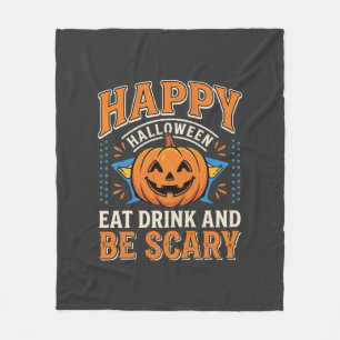 Couverture Polaire Joyeux Halloween Citrouille Manger Boire Être Effr