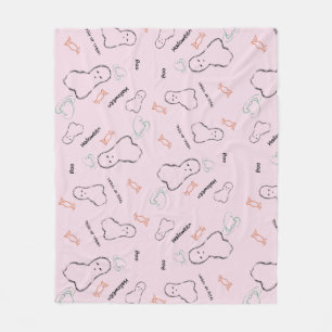 Couverture Polaire Joyeux Halloween Ghost Candy main Lettering Doodle