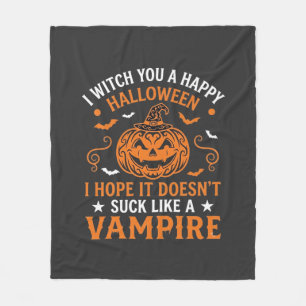 Couverture Polaire Joyeux Halloween Vampire Citrouille Sorcière Chape