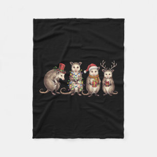 Couverture Polaire Joyeux Hissmas Opossum Noël Noël Noël Chapeau Noël