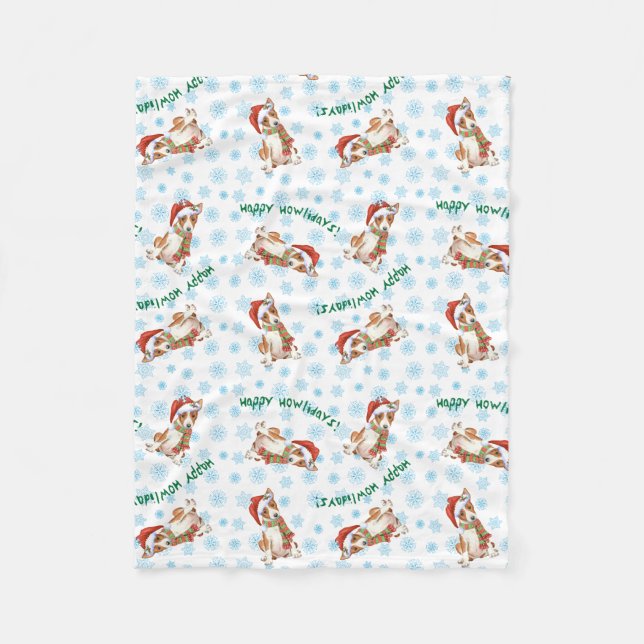 Couverture Polaire Joyeux Howlidays Basenji Fleece Blanket (Devant)