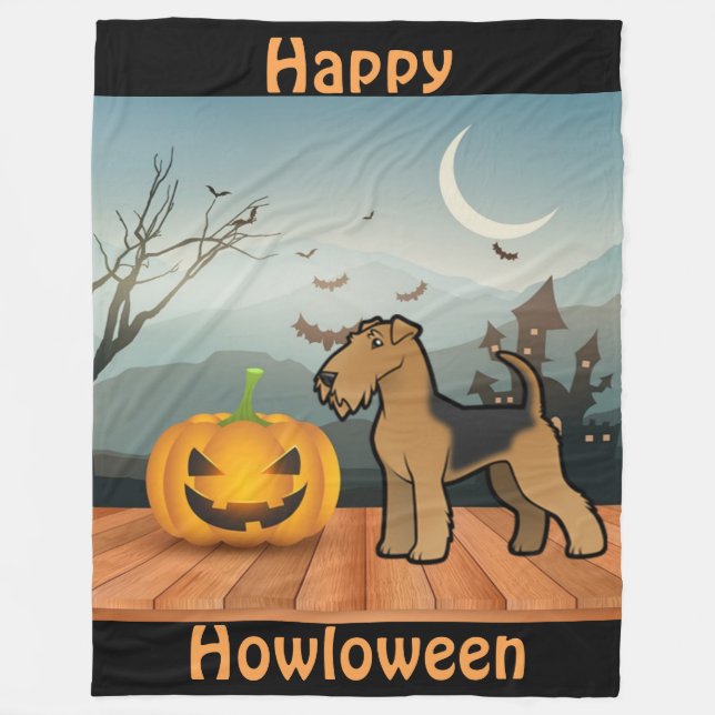 Couverture Polaire Joyeux Howloween Airedale Terrier (Devant)