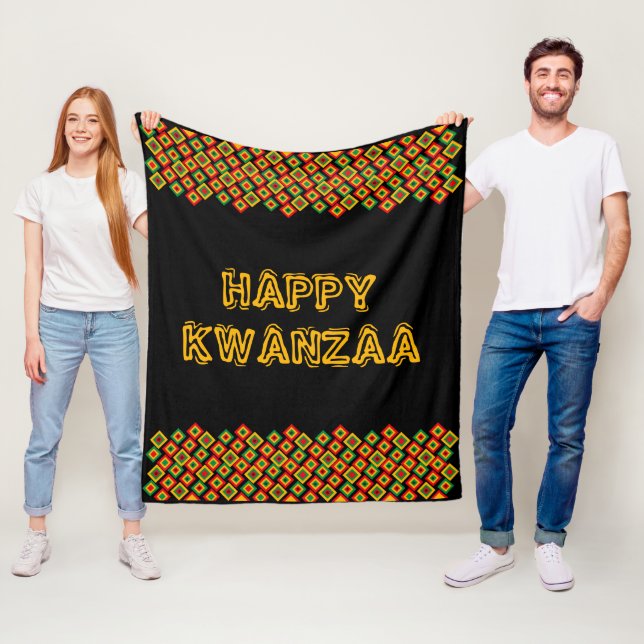 Couverture Polaire Joyeux Kwanzaa (En situation)