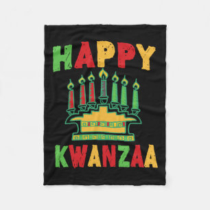 Couverture Polaire Joyeux Kwanzaa Kwanzaa bougies Kinara Pan African