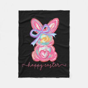 Couverture Polaire Joyeux Lapin de Pâques Brosse de lapin La Femme